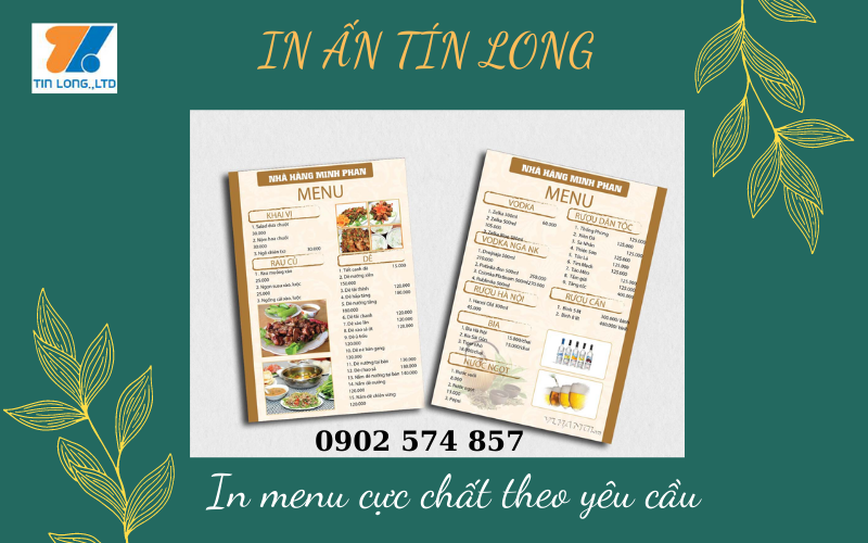In menu cực chất theo yêu cầu tại In Ấn Tín Long